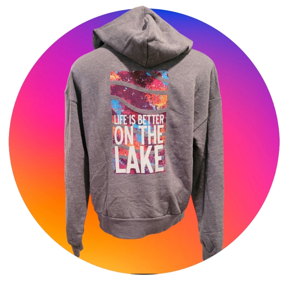 NWT SO Size Large Customized Grey Zip-up Hooded Sweatshirt